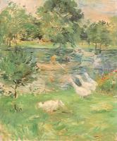 Morisot, Berthe - Girl in a Boat, with Geese
